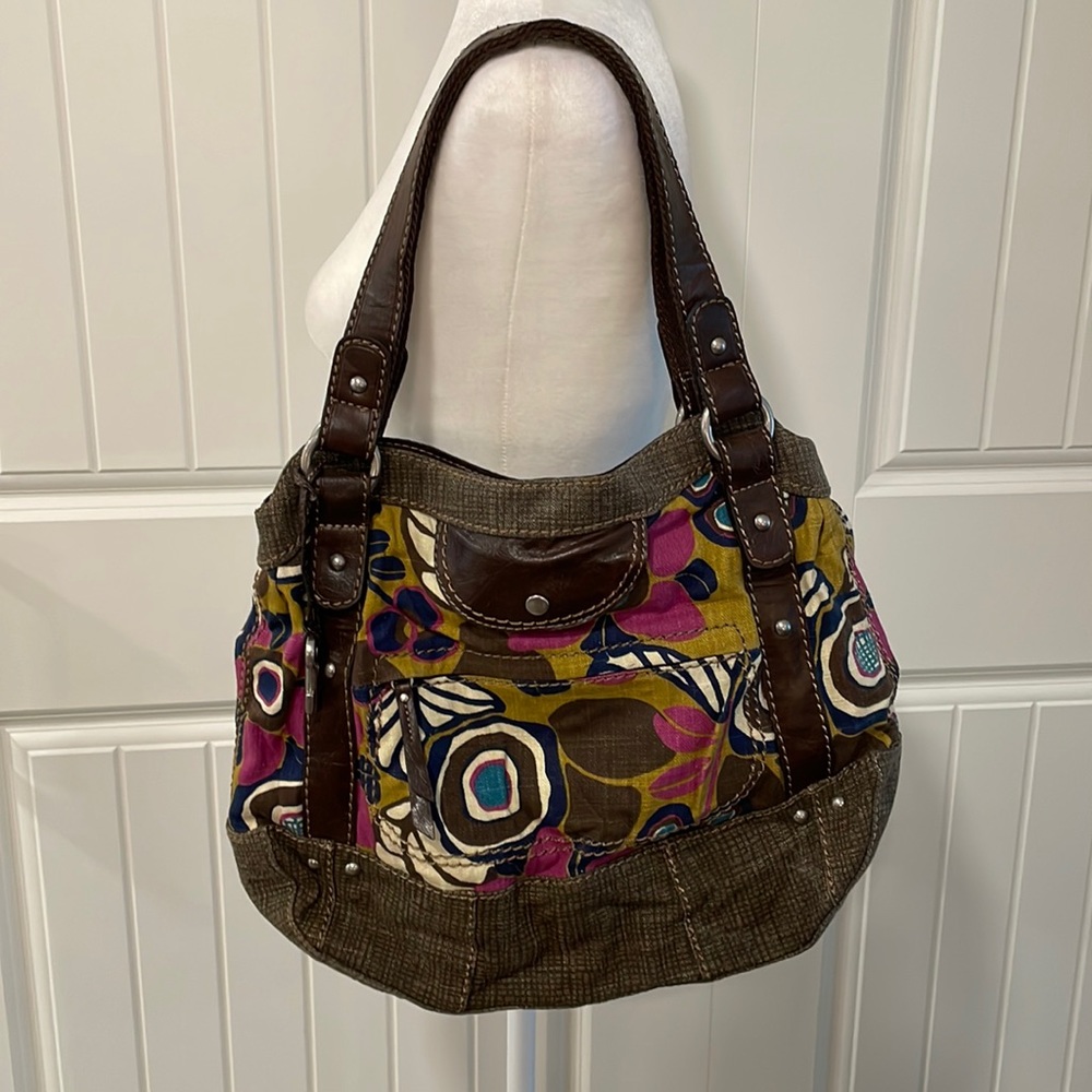 Fossil Boho Floral Cotton Coated Canvas Shoulder Bag
